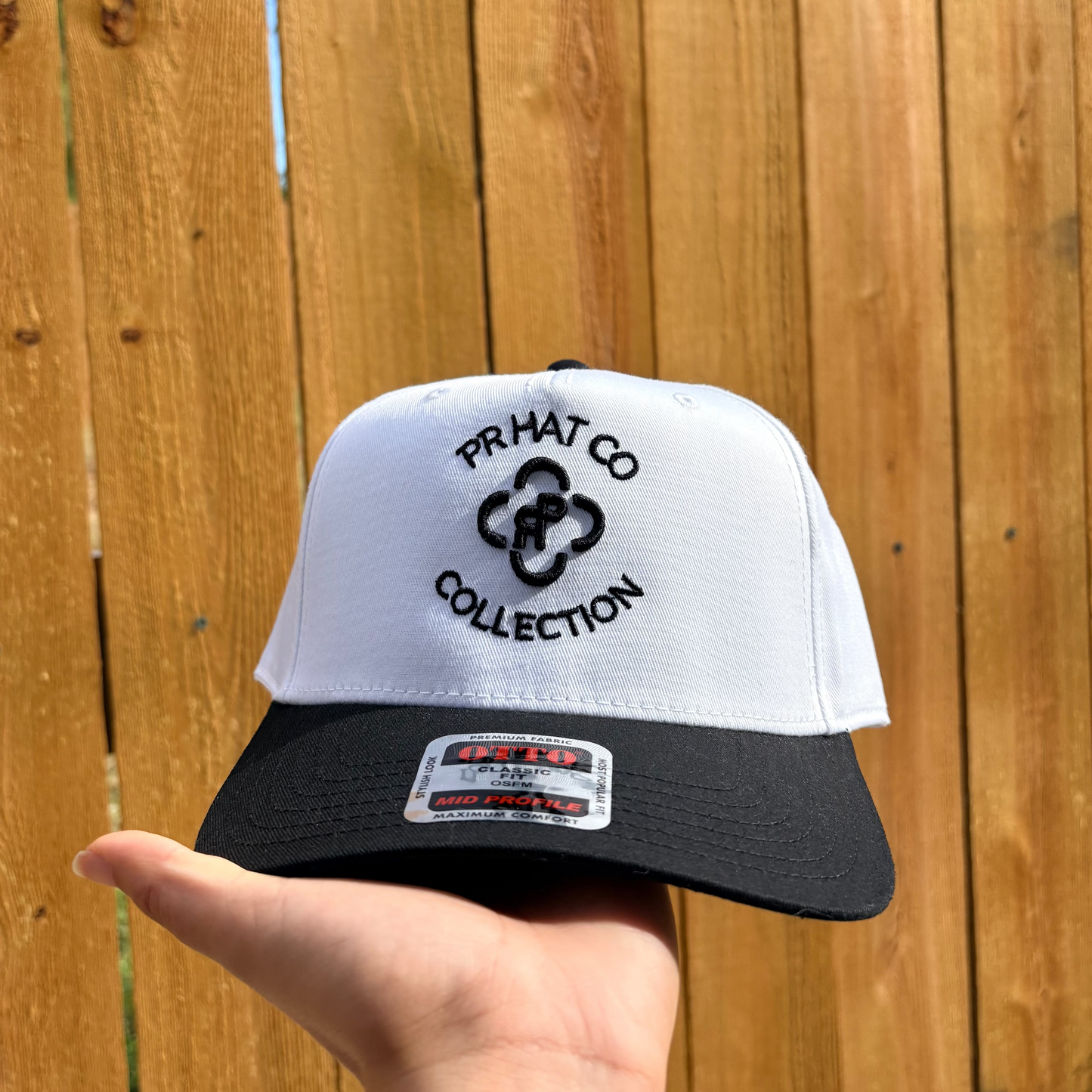 PR HAT CO COLLECTION- BLACK AND WHITE CAP