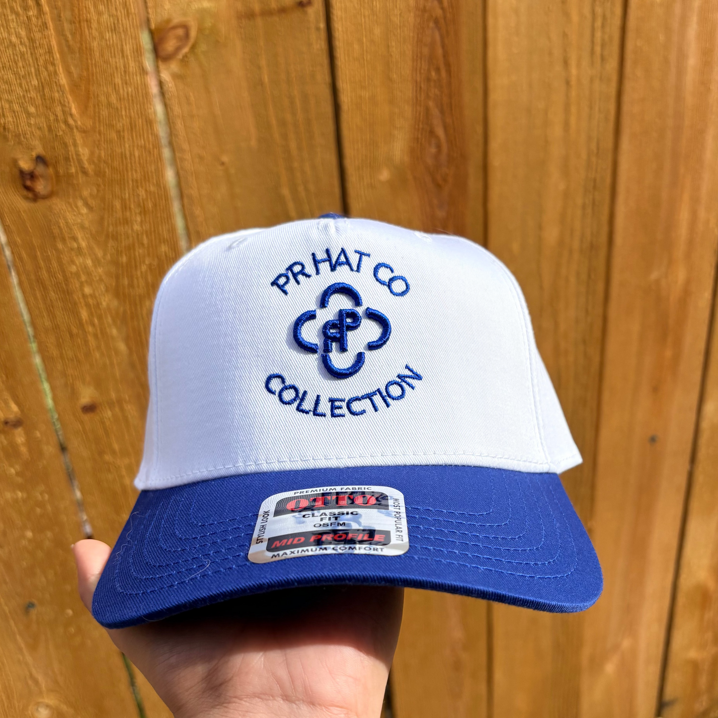 PR HAT CO COLLECTION - WHITE AND BLUE CAP