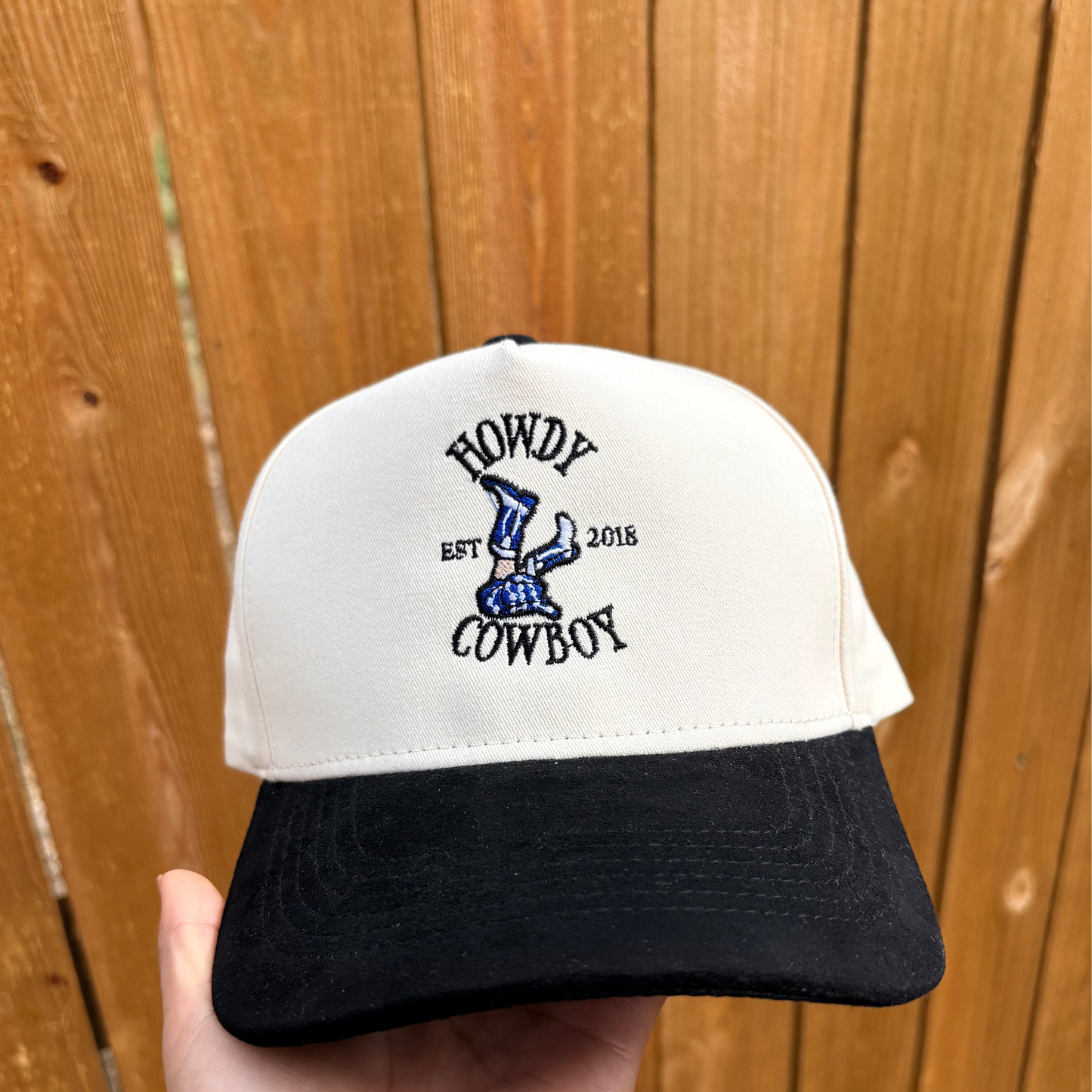 HOWDY COWBOY - TAN AND BLACK CAP