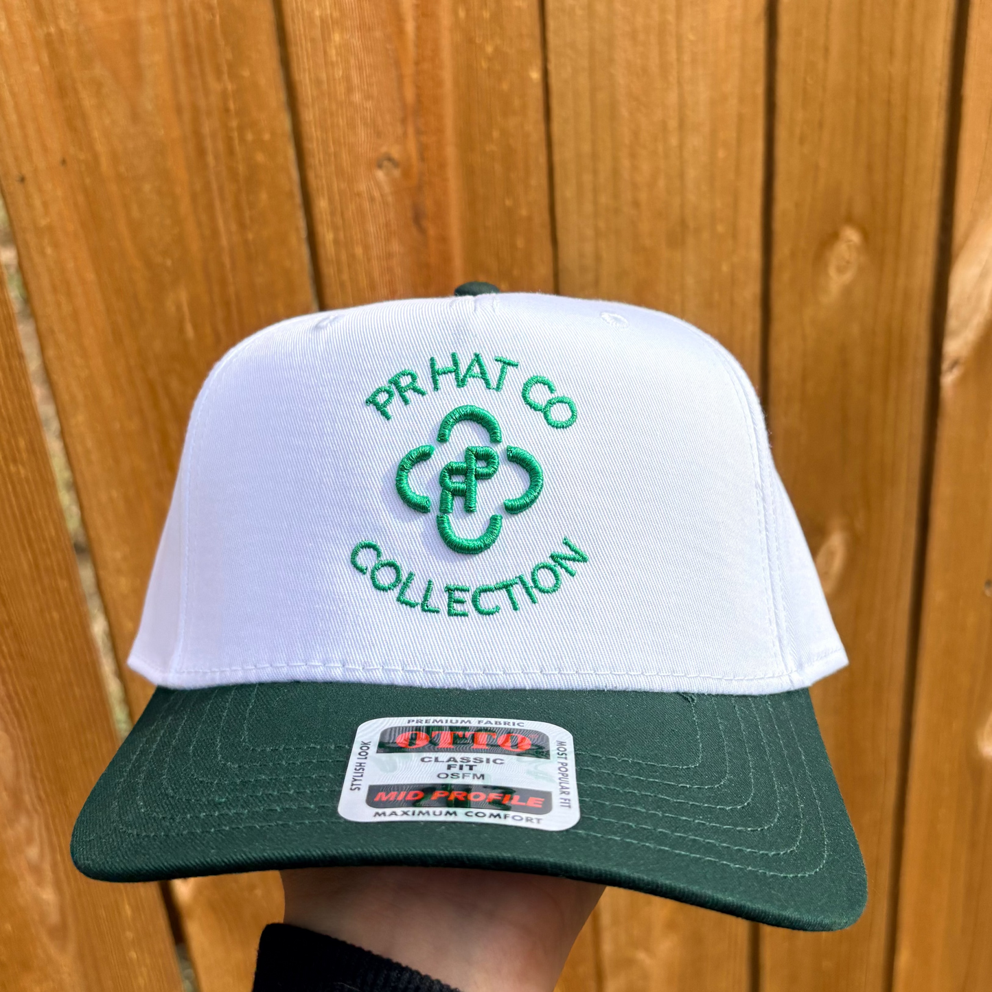 PR HAT CO COLLECTION - GREEN AND WHITE CAP